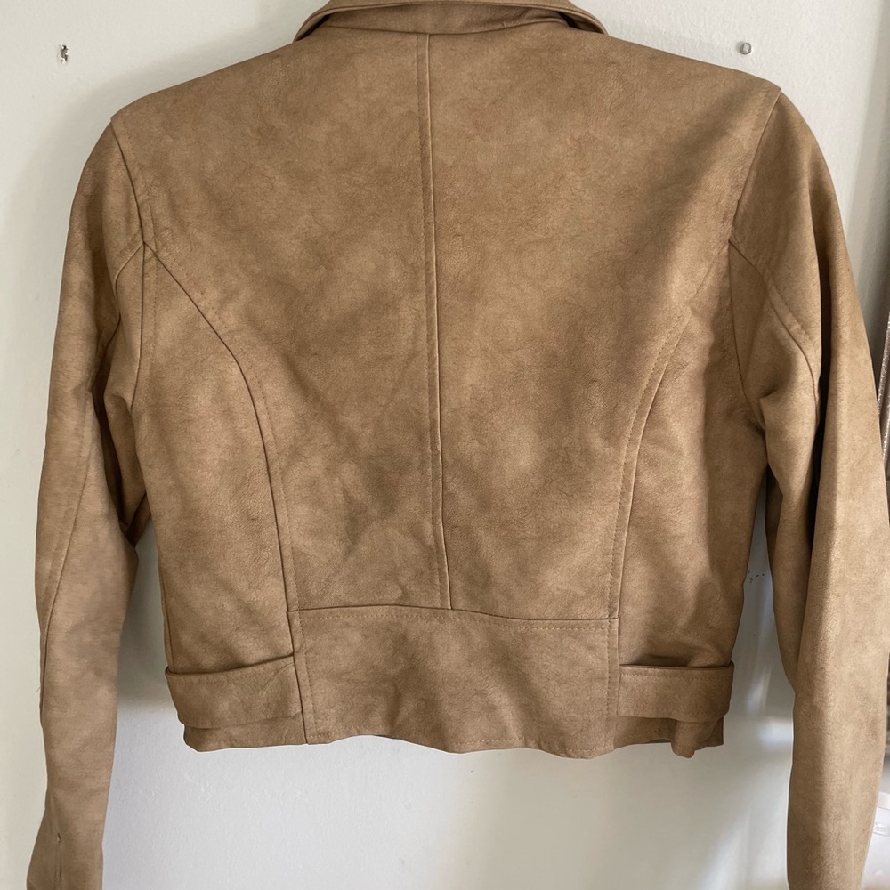Light brown faux leather motor jacket - Picture 3 of 3